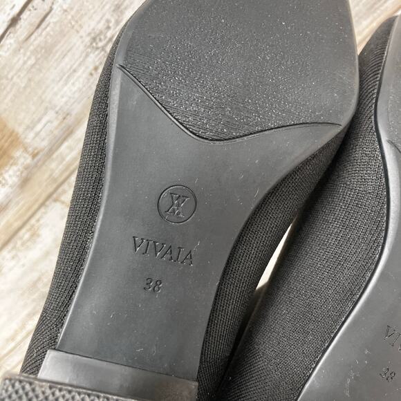 Vivaia Boots Sz 38/US 7 Regina Square Toe Ankle Bootie Block Heel Minimalist - Picture 7 of 12